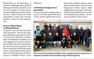 Xavier Leclerc vainqueur du Challenge d'Hiver de Pétanque