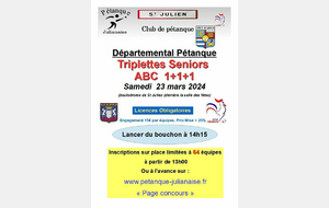Départemental Triplette Senior à Saint-Julien