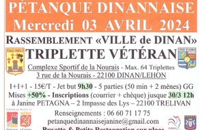 Rassemblement &quot;Ville de Dinan&quot; Triplette Vétéran à Dinan