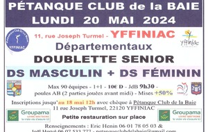 Départementaux Doublette Senior Féminin Masculin à Yffiniac