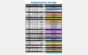Manifestations Jeunes Saison 2026