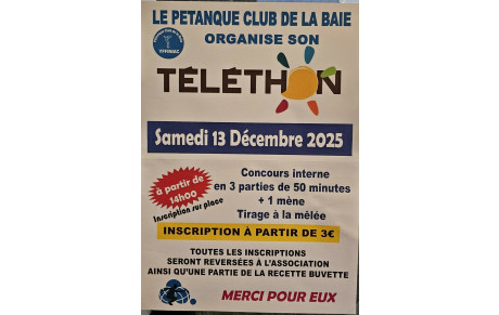 Concours de Pétanque au profit du Téléthon